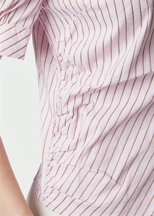Frannie structure stripe skjorte Light Pink Neo Noir
